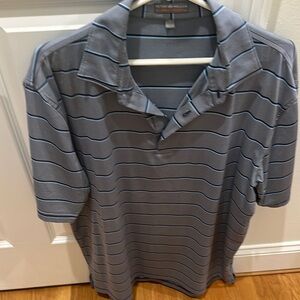 Peter Millar Gray Striped Men's Shirt